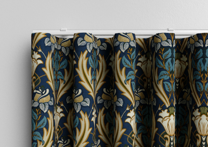 Acanthus, Navy - Made to Measure Curtains - Image 13